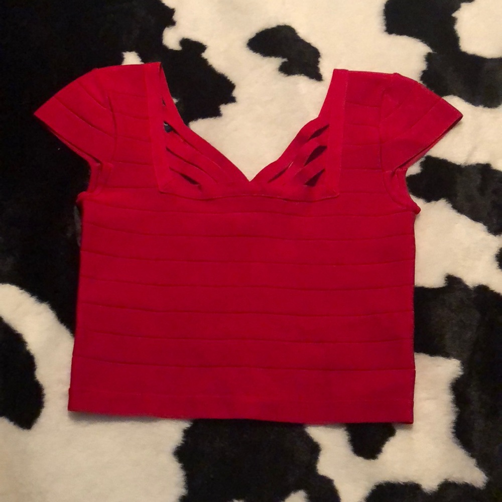 Bebe Red Bandage Top